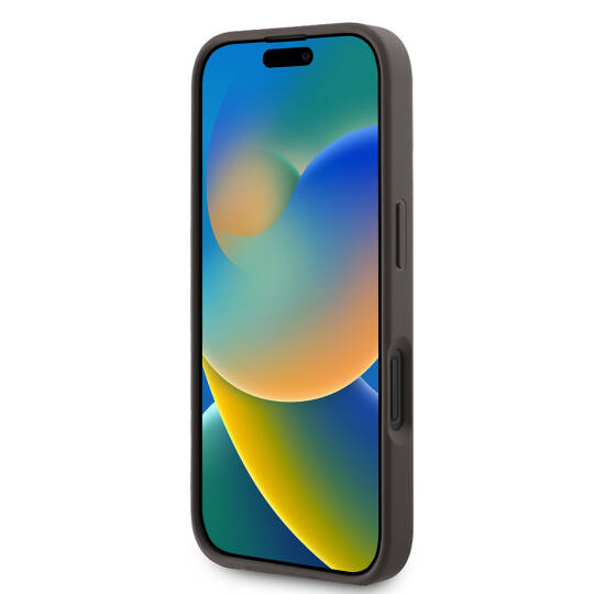 Apple iPhone 16 Kılıf Guess Orjinal Lisanslı M-safe Şarj Özellikli PU Üçgen Logo 4G Desenli Kapak - 12