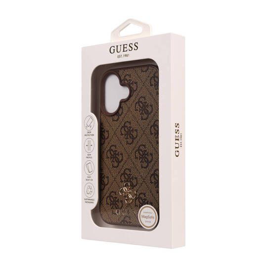 Apple iPhone 16 Kılıf Guess Orjinal Lisanslı M-safe Şarj Özellikli Small 4G Classic Kapak - 10