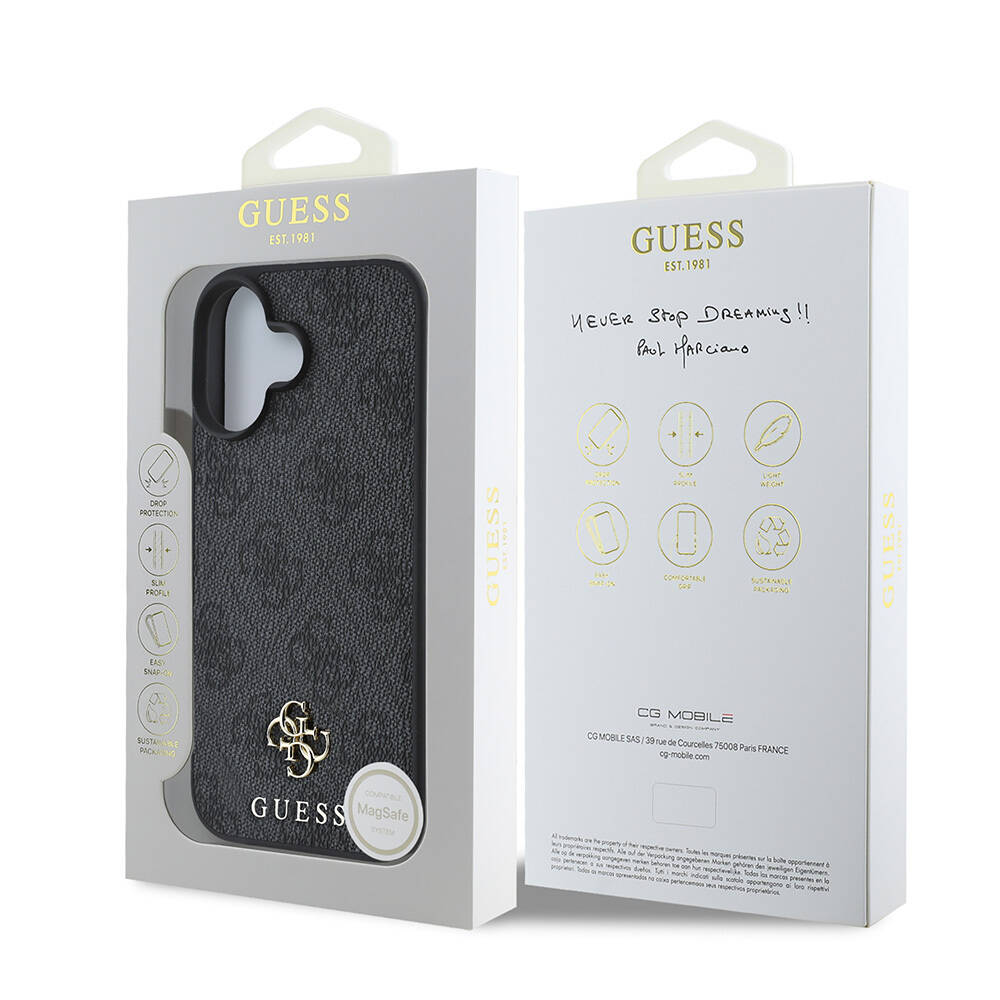 Apple iPhone 16 Kılıf Guess Orjinal Lisanslı M-safe Şarj Özellikli Small 4G Classic Kapak - 18