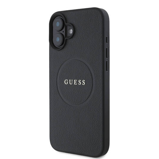 Apple iPhone 16 Kılıf Guess Orjinal Lisanslı M-safe Şarj Özellikli Yazı Logolu Grained Kapak - 2