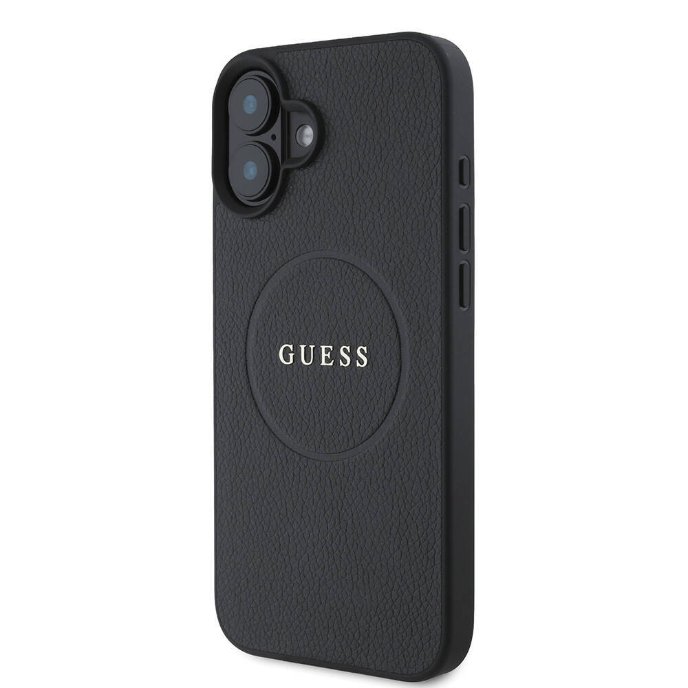 Apple iPhone 16 Kılıf Guess Orjinal Lisanslı M-safe Şarj Özellikli Yazı Logolu Grained Kapak - 2