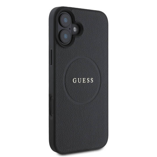 Apple iPhone 16 Kılıf Guess Orjinal Lisanslı M-safe Şarj Özellikli Yazı Logolu Grained Kapak - 4