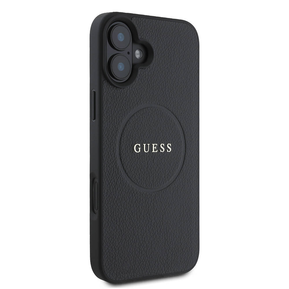 Apple iPhone 16 Kılıf Guess Orjinal Lisanslı M-safe Şarj Özellikli Yazı Logolu Grained Kapak - 4