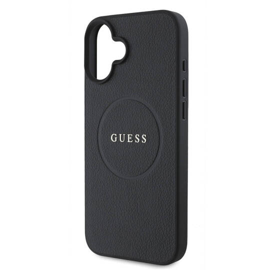 Apple iPhone 16 Kılıf Guess Orjinal Lisanslı M-safe Şarj Özellikli Yazı Logolu Grained Kapak - 7