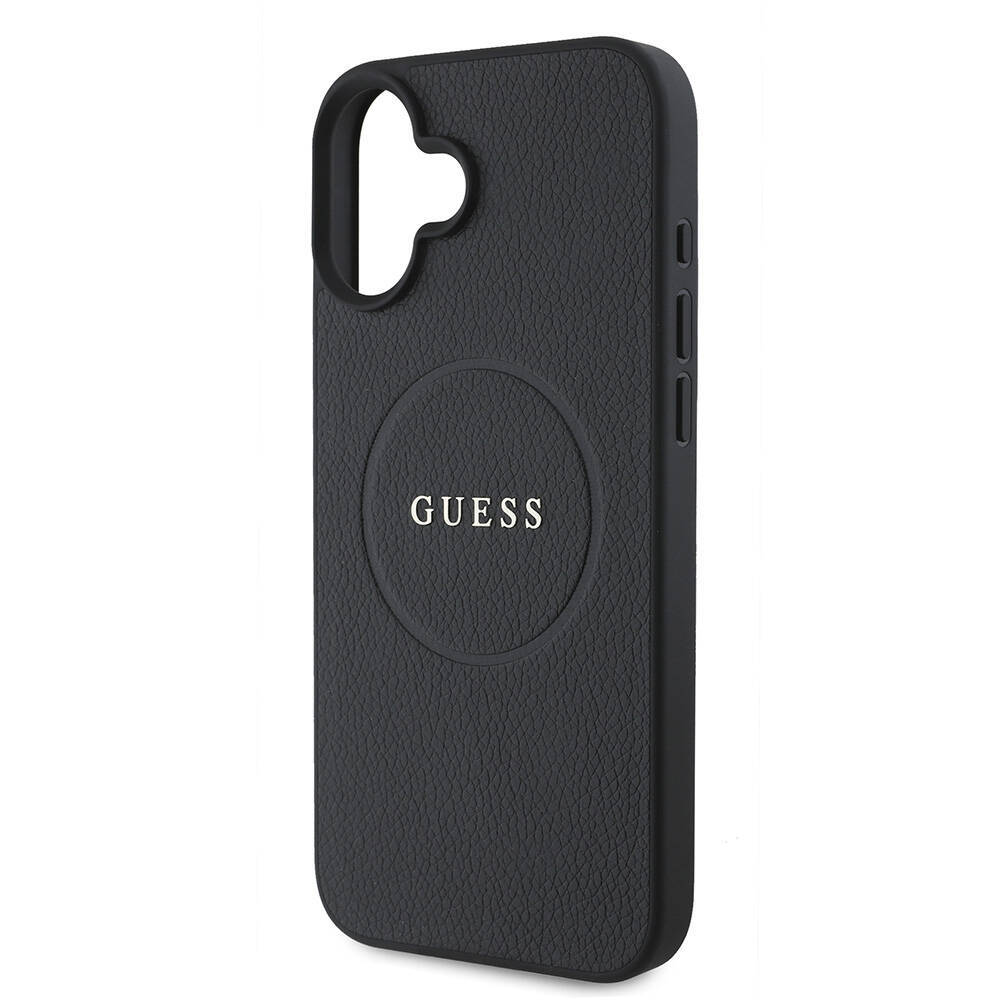 Apple iPhone 16 Kılıf Guess Orjinal Lisanslı M-safe Şarj Özellikli Yazı Logolu Grained Kapak - 7