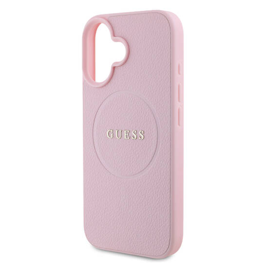 Apple iPhone 16 Kılıf Guess Orjinal Lisanslı M-safe Şarj Özellikli Yazı Logolu Grained Kapak - 9