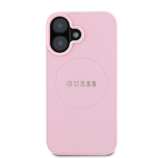 Apple iPhone 16 Kılıf Guess Orjinal Lisanslı M-safe Şarj Özellikli Yazı Logolu Grained Kapak - 11