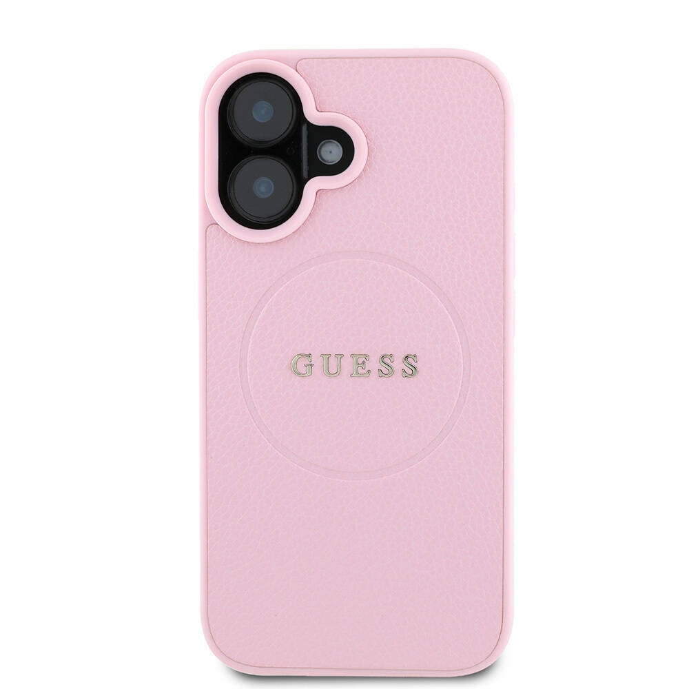 Apple iPhone 16 Kılıf Guess Orjinal Lisanslı M-safe Şarj Özellikli Yazı Logolu Grained Kapak - 11