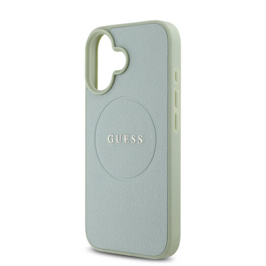 Apple iPhone 16 Kılıf Guess Orjinal Lisanslı M-safe Şarj Özellikli Yazı Logolu Grained Kapak - 19