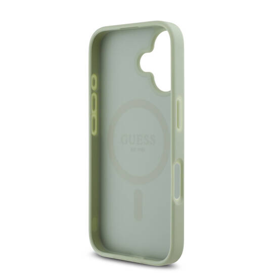 Apple iPhone 16 Kılıf Guess Orjinal Lisanslı M-safe Şarj Özellikli Yazı Logolu Grained Kapak - 20