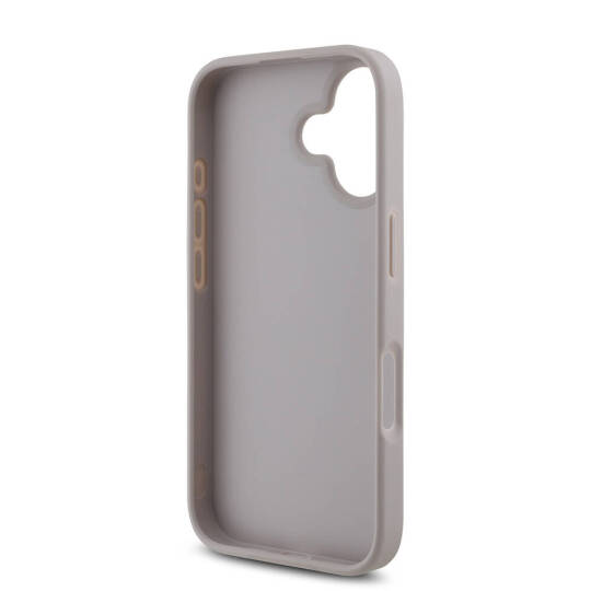 Apple iPhone 16 Kılıf Guess Orjinal Lisanslı PU Deri 4G Desenli Metal Büyük 4G ve Yazı Logolu Kapak - 10