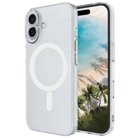 Apple iPhone 16 Kılıf Zore M-safe Şarj Özellikli Şeffaf Tek Kamera Çerçeveli Porto Kapak - 2