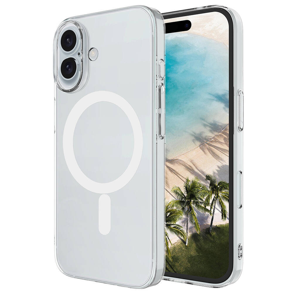 Apple iPhone 16 Kılıf Zore M-safe Şarj Özellikli Şeffaf Tek Kamera Çerçeveli Porto Kapak - 2