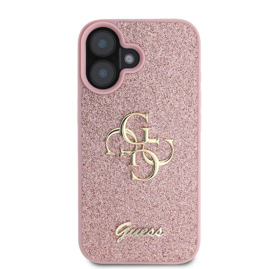 Apple iPhone 16 Plus Kılıf Guess Orjinal Lisanslı 4G Büyük Metal Logolu Glitter Kapak - 19