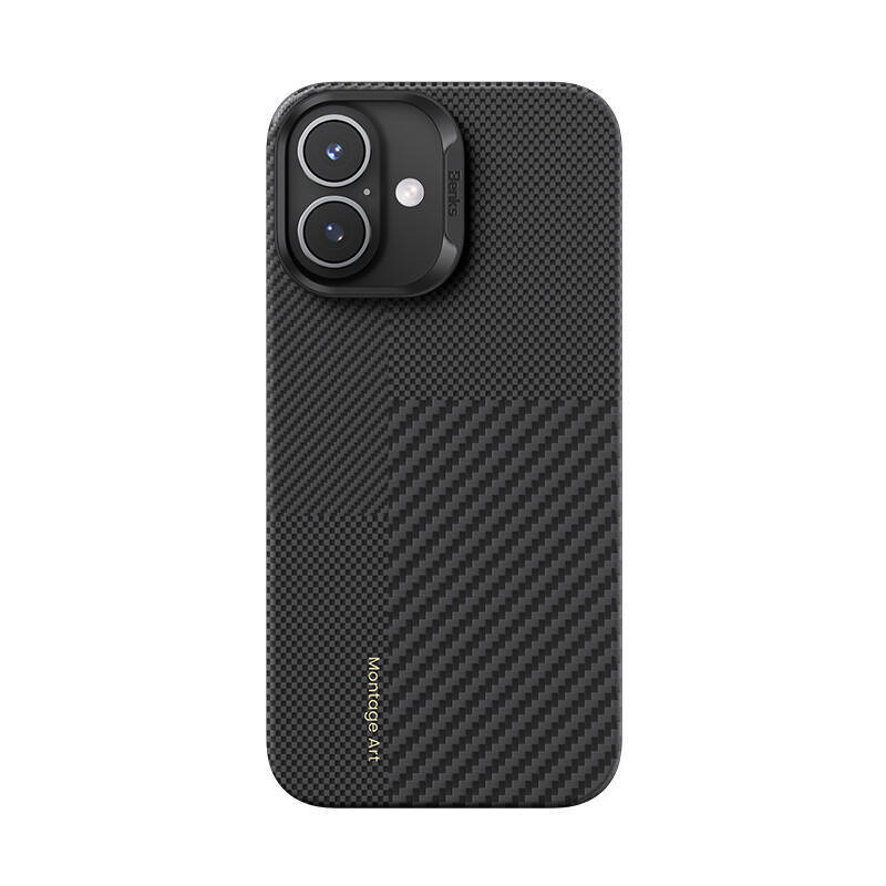 Apple iPhone 16 Plus Kılıf M-safe Şarj Özellikli Karbon Fiber Benks Montage ArmorAir Kevlar Kapak - 1