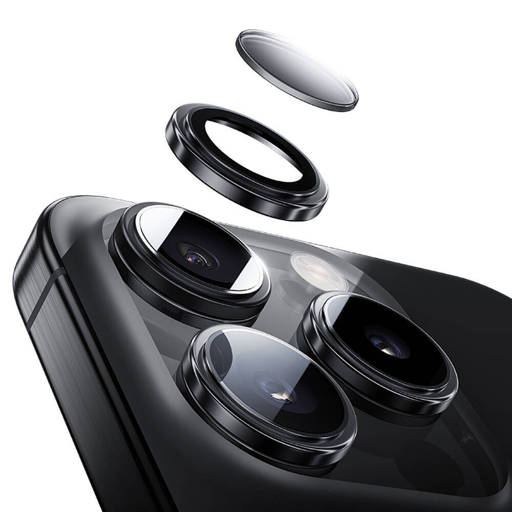 Apple iPhone 16 Pro Benks Parlama Önleyici Glass Warrior Metal Kamera Lens Koruyucu - 6