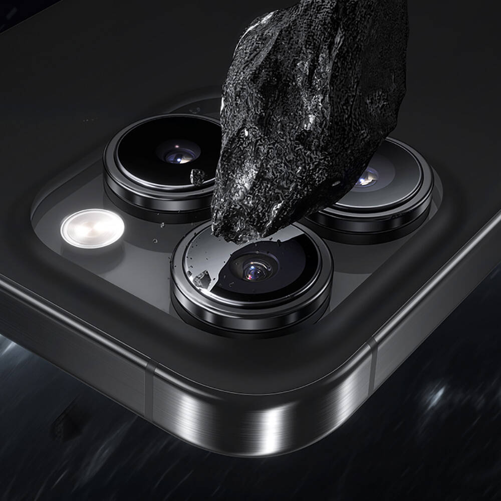 Apple iPhone 16 Pro Benks Parlama Önleyici Glass Warrior Metal Kamera Lens Koruyucu - 14