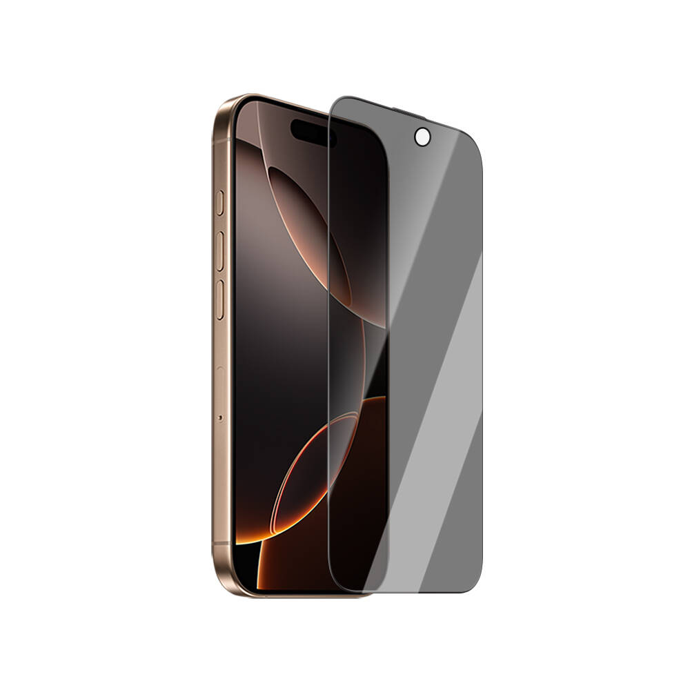 Apple iPhone 16 Pro CaseWorld 0.25mm Privacy 3D Temperli Cam Ekran Koruyucu - 5