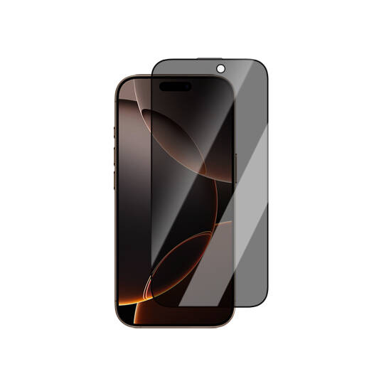 Apple iPhone 16 Pro CaseWorld 0.25mm Privacy 3D Temperli Cam Ekran Koruyucu