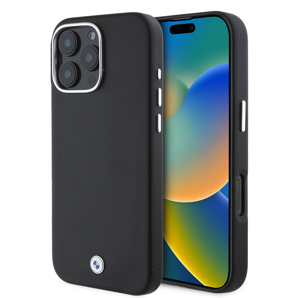 Apple iPhone 16 Pro Kılıf BMW Orjinal Lisanslı M-safe Şarj Özellikli Metal Logolu Tam Kaplama Deri Kapak - 11