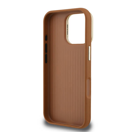 Apple iPhone 16 Pro Kılıf Guess Orjinal Lisanslı Grained Yazı Logolu Kamera Standlı Kapak - 18