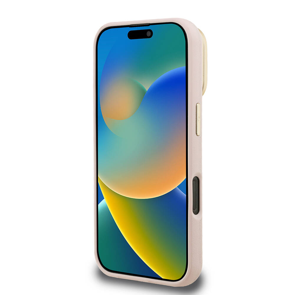Apple iPhone 16 Pro Kılıf Guess Orjinal Lisanslı Grained Yazı Logolu Kamera Standlı Kapak - 23