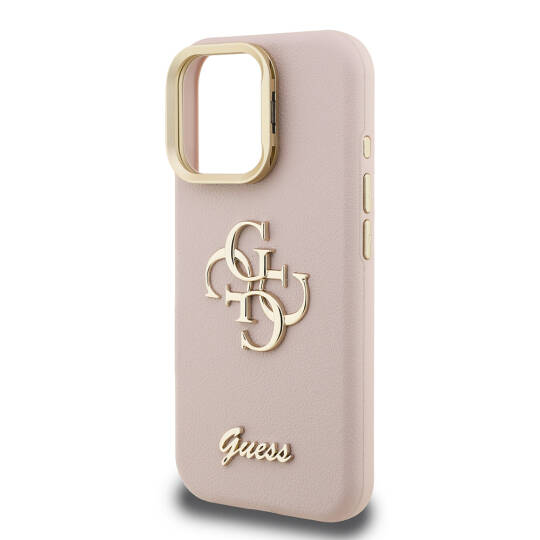 Apple iPhone 16 Pro Kılıf Guess Orjinal Lisanslı Grained Yazı Logolu Kamera Standlı Kapak - 24