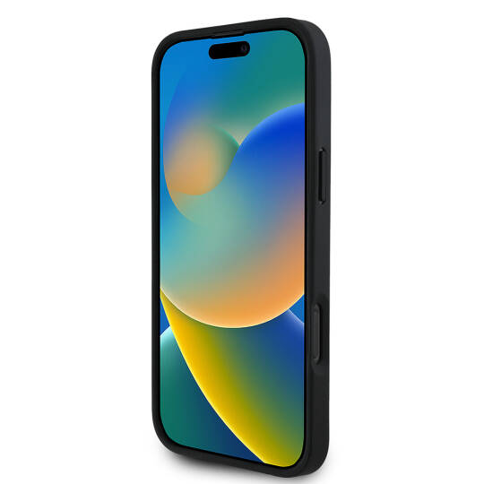 Apple iPhone 16 Pro Kılıf Guess Orjinal Lisanslı M-safe Şarj Özellikli Taneli Çiçek Tasarımlı Metal Yazı Logolu Kapak - 10