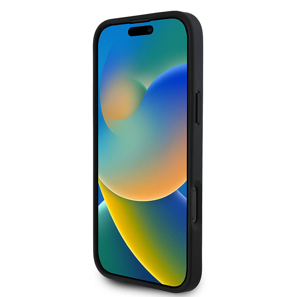 Apple iPhone 16 Pro Kılıf Guess Orjinal Lisanslı M-safe Şarj Özellikli Taneli Çiçek Tasarımlı Metal Yazı Logolu Kapak - 10