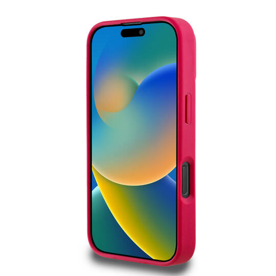 Apple iPhone 16 Pro Kılıf Guess Orjinal Lisanslı M-safe Şarj Özellikli Taneli Çiçek Tasarımlı Metal Yazı Logolu Kapak - 23