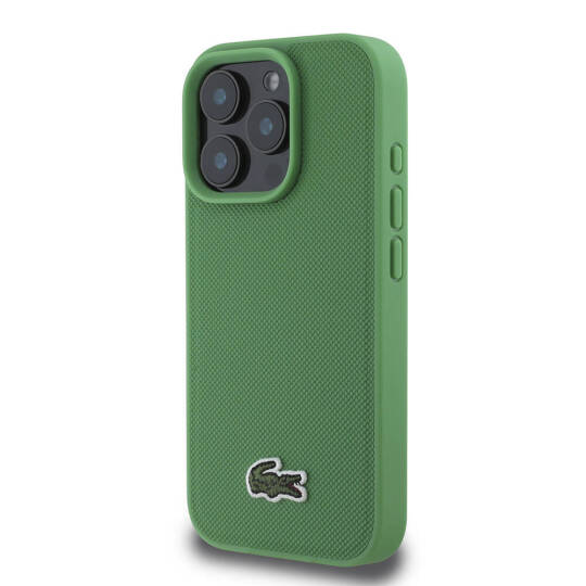 Apple iPhone 16 Pro Kılıf Lacoste Orjinal Lisanslı PU Pike Desenli Arka Yüzey İkonik Timsah Dokuma Logolu Kapak - 19