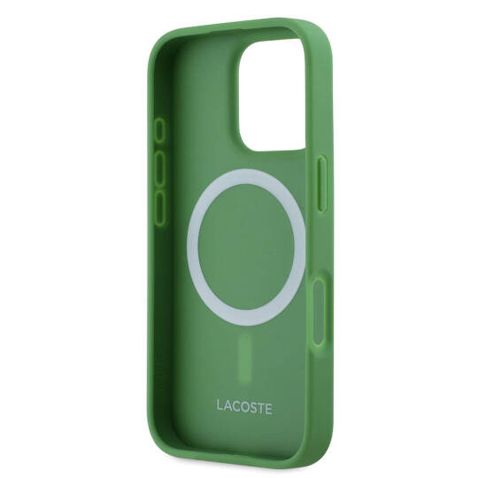 Apple iPhone 16 Pro Kılıf Lacoste Orjinal Lisanslı PU Pike Desenli Arka Yüzey İkonik Timsah Dokuma Logolu Kapak - 21