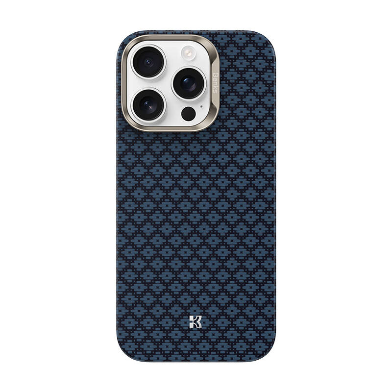 Apple iPhone 16 Pro Kılıf M-Safe Şarj Özellikli Benks ArmorAir ArmorGrid Serisi Kevlar Karbon Kapak - 4