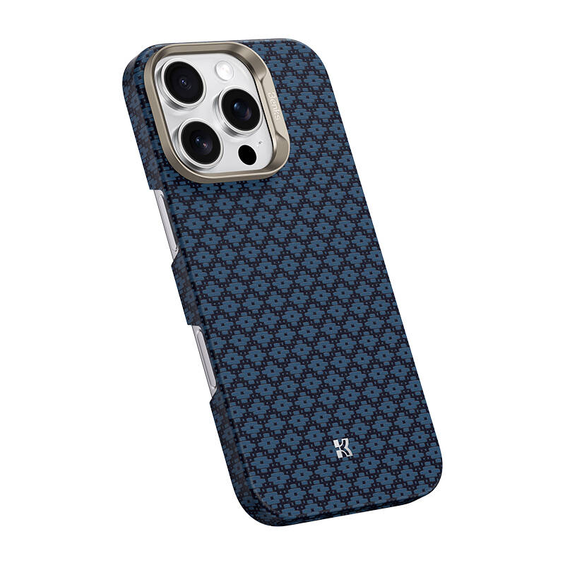Apple iPhone 16 Pro Kılıf M-Safe Şarj Özellikli Benks ArmorAir ArmorGrid Serisi Kevlar Karbon Kapak - 5