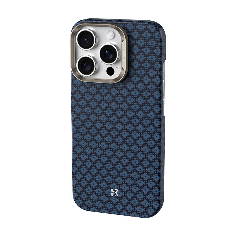 Apple iPhone 16 Pro Kılıf M-Safe Şarj Özellikli Benks ArmorAir ArmorGrid Serisi Kevlar Karbon Kapak - 6