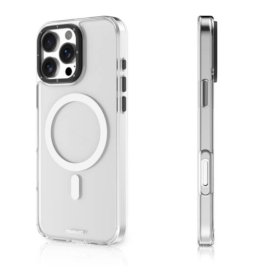 Apple iPhone 16 Pro Kılıf M-safe Şarj Özellikli Cam Arka Yüzey TPU Youngkit Gemstone Serisi Kapak - 7