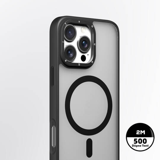 Apple iPhone 16 Pro Kılıf M-safe Şarj Özellikli Cam Arka Yüzey TPU Youngkit Gemstone Serisi Kapak - 11