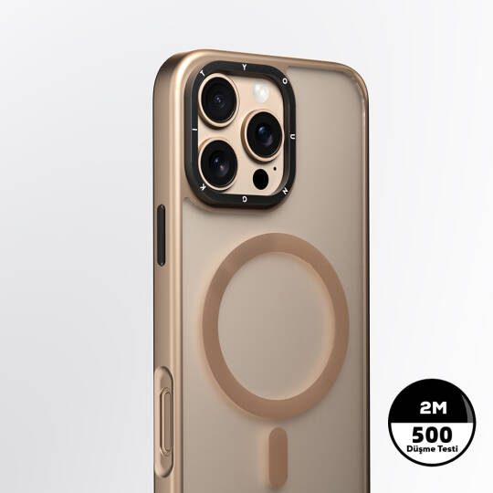 Apple iPhone 16 Pro Kılıf M-safe Şarj Özellikli Cam Arka Yüzey TPU Youngkit Gemstone Serisi Kapak - 13