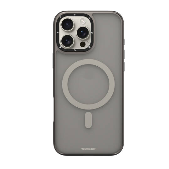 Apple iPhone 16 Pro Kılıf M-safe Şarj Özellikli Cam Arka Yüzey TPU Youngkit Gemstone Serisi Kapak - 4