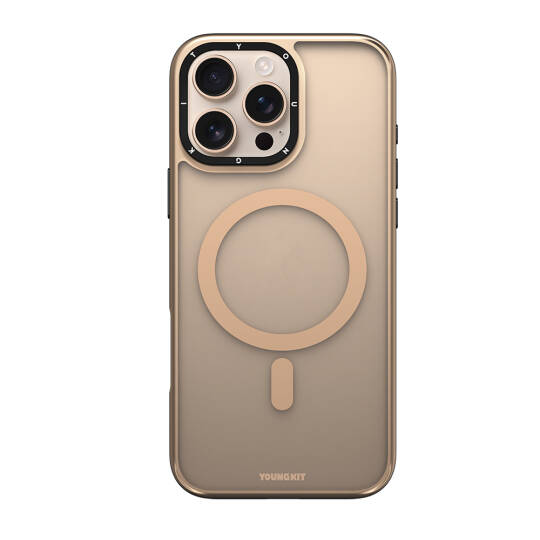Apple iPhone 16 Pro Kılıf M-safe Şarj Özellikli Cam Arka Yüzey TPU Youngkit Gemstone Serisi Kapak