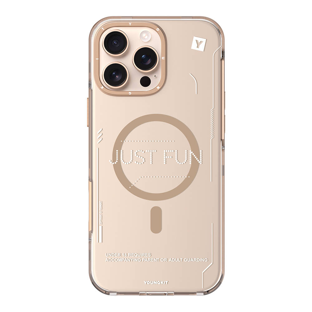 Apple iPhone 16 Pro Kılıf M-safe Şarj Özellikli Çıkarılabilir Arka Yüzeyli Youngkit Mecha Kapak - 21