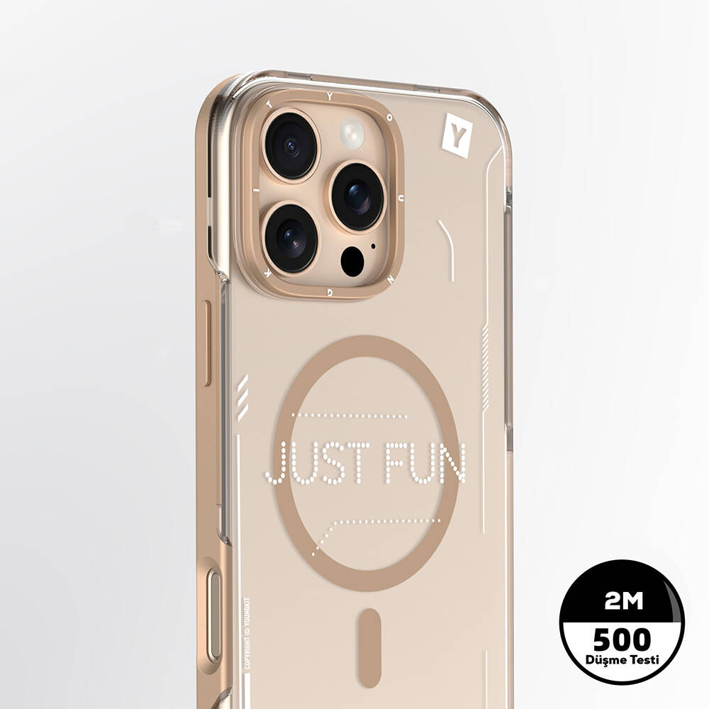 Apple iPhone 16 Pro Kılıf M-safe Şarj Özellikli Çıkarılabilir Arka Yüzeyli Youngkit Mecha Kapak - 22