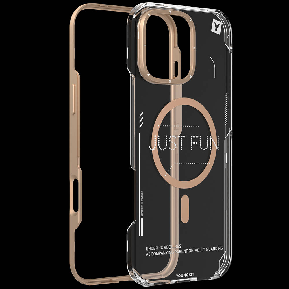 Apple iPhone 16 Pro Kılıf M-safe Şarj Özellikli Çıkarılabilir Arka Yüzeyli Youngkit Mecha Kapak - 23