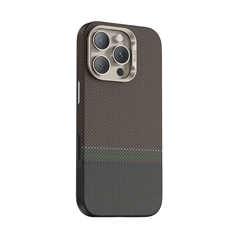 Apple iPhone 16 Pro Kılıf M-safe Şarj Özellikli Karbon Fiber Tasarımlı Benks Prestige ArmorPro Kevlar Kapak - 5