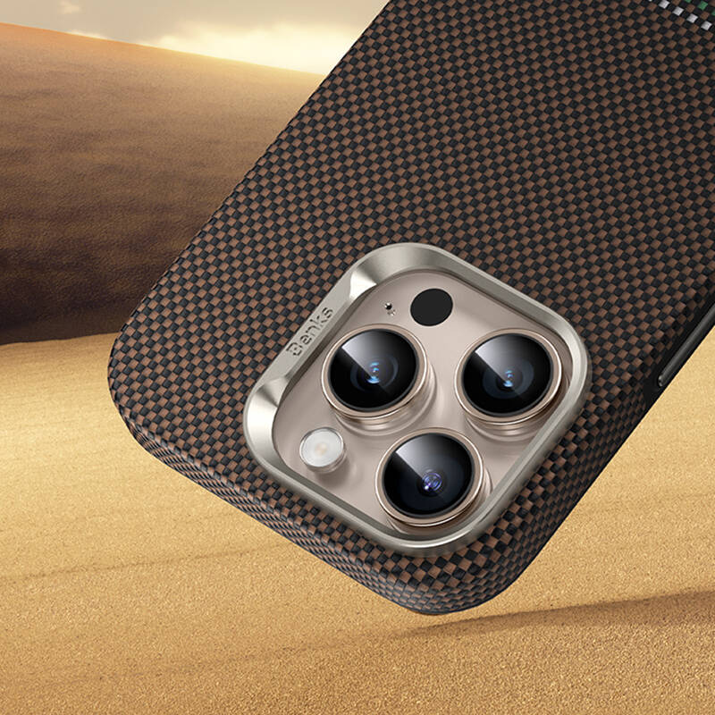 Apple iPhone 16 Pro Kılıf M-safe Şarj Özellikli Karbon Fiber Tasarımlı Benks Prestige ArmorPro Kevlar Kapak - 14