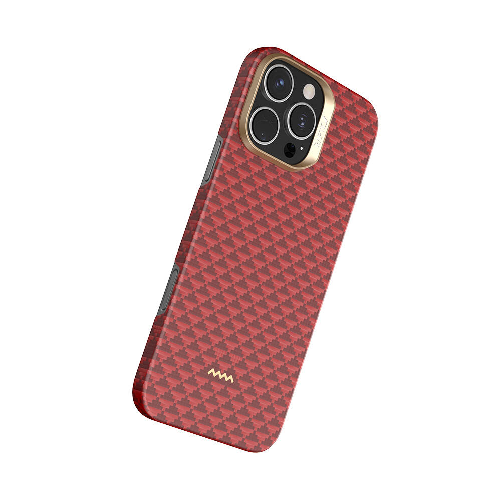 Apple iPhone 16 Pro Kılıf M-safe Şarj Özellikli Raptic Aramid Skin Origin Serisi Karbon Kapak - 8
