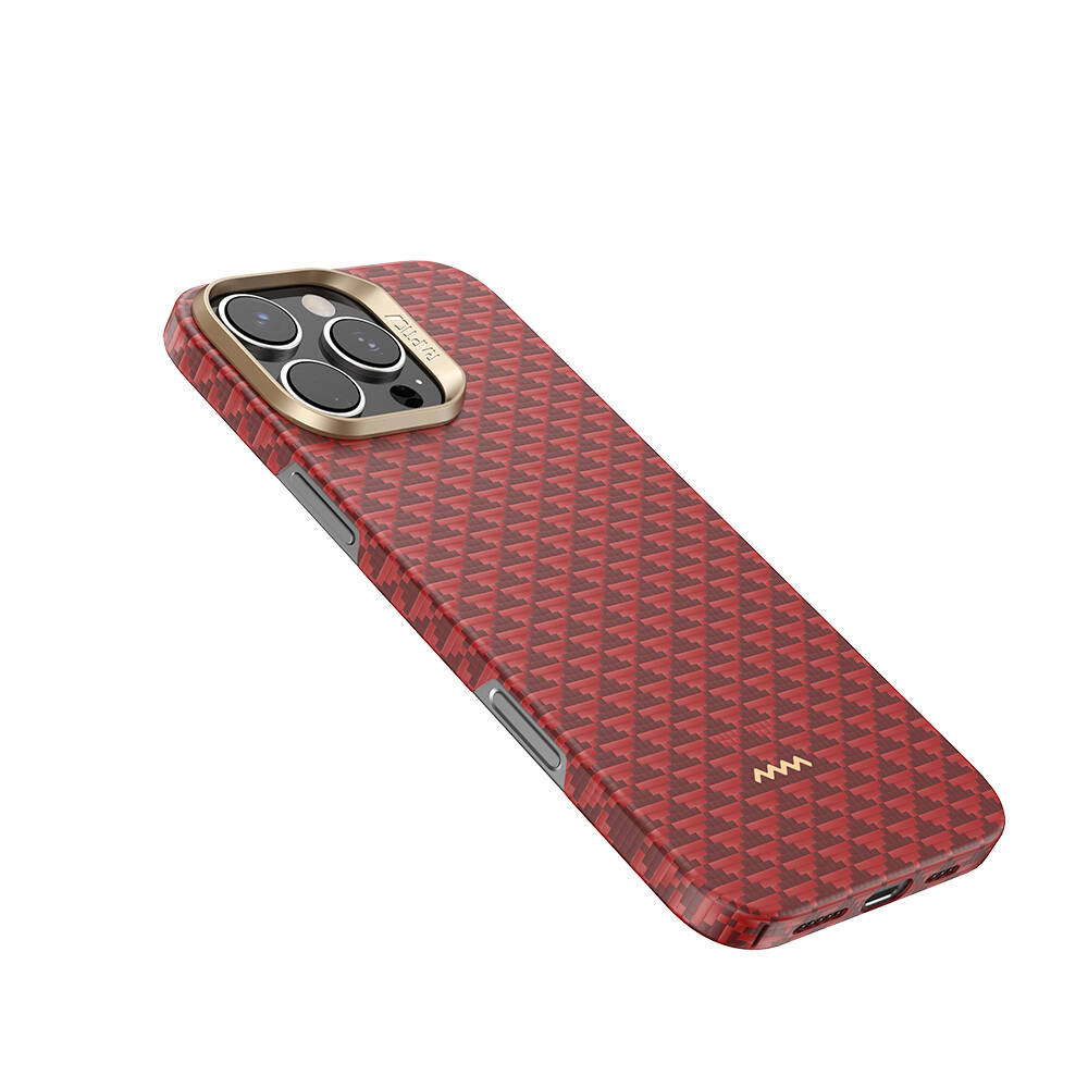 Apple iPhone 16 Pro Kılıf M-safe Şarj Özellikli Raptic Aramid Skin Origin Serisi Karbon Kapak - 9