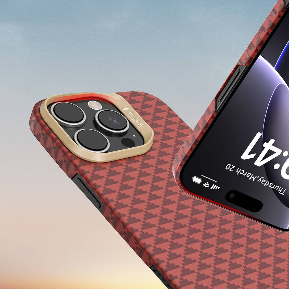 Apple iPhone 16 Pro Kılıf M-safe Şarj Özellikli Raptic Aramid Skin Origin Serisi Karbon Kapak - 17