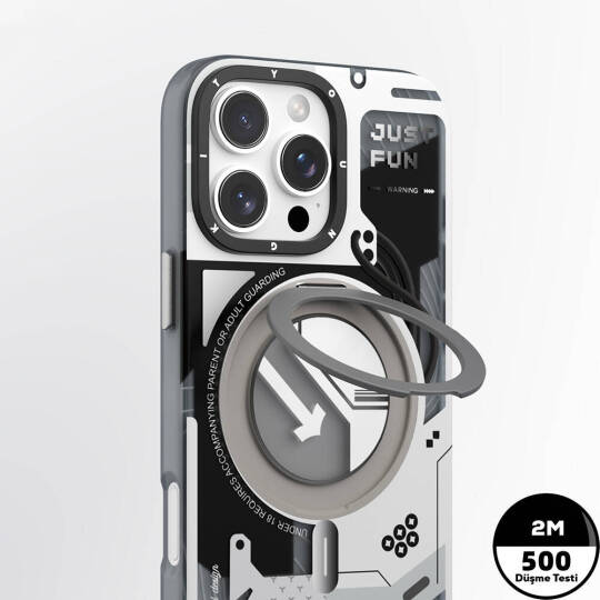 Apple iPhone 16 Pro Kılıf M-safe Şarj Özellikli Youngkit 360° Standlı Starship Serisi Kapak - 5