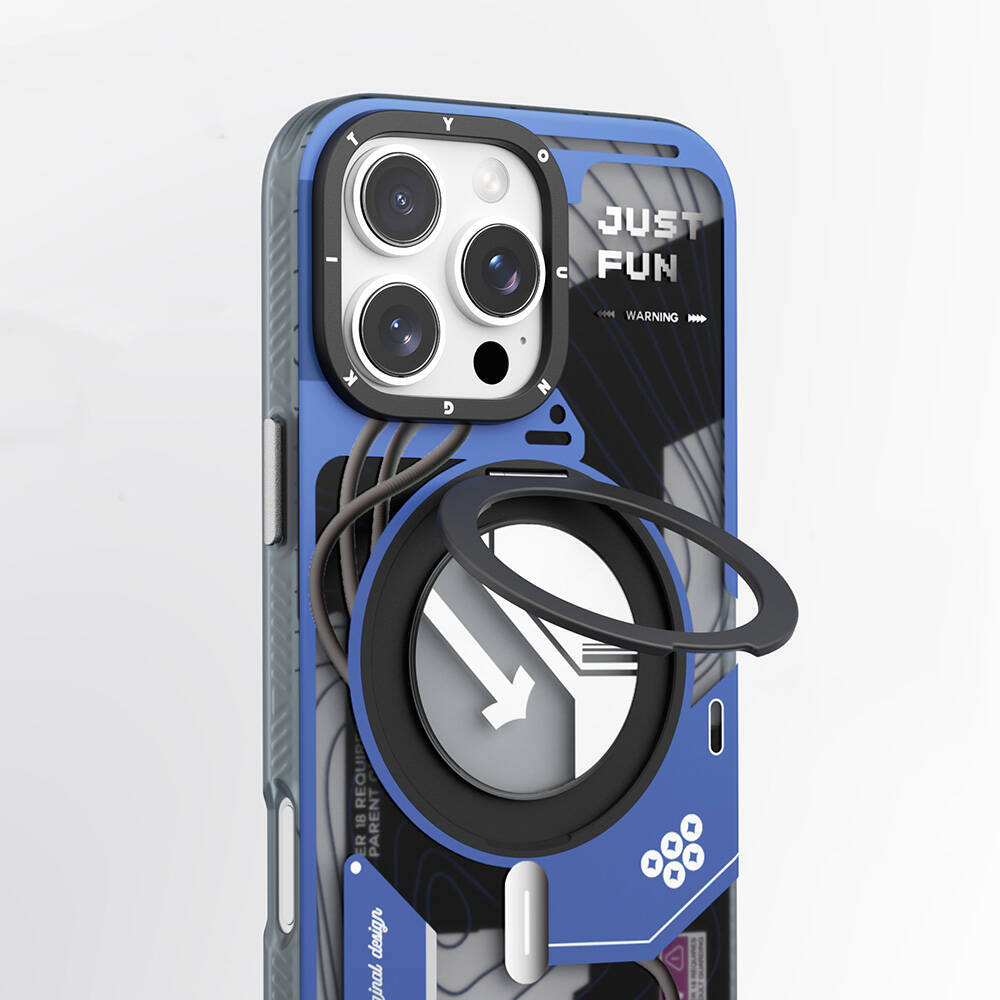 Apple iPhone 16 Pro Kılıf M-safe Şarj Özellikli Youngkit 360° Standlı Starship Serisi Kapak - 7